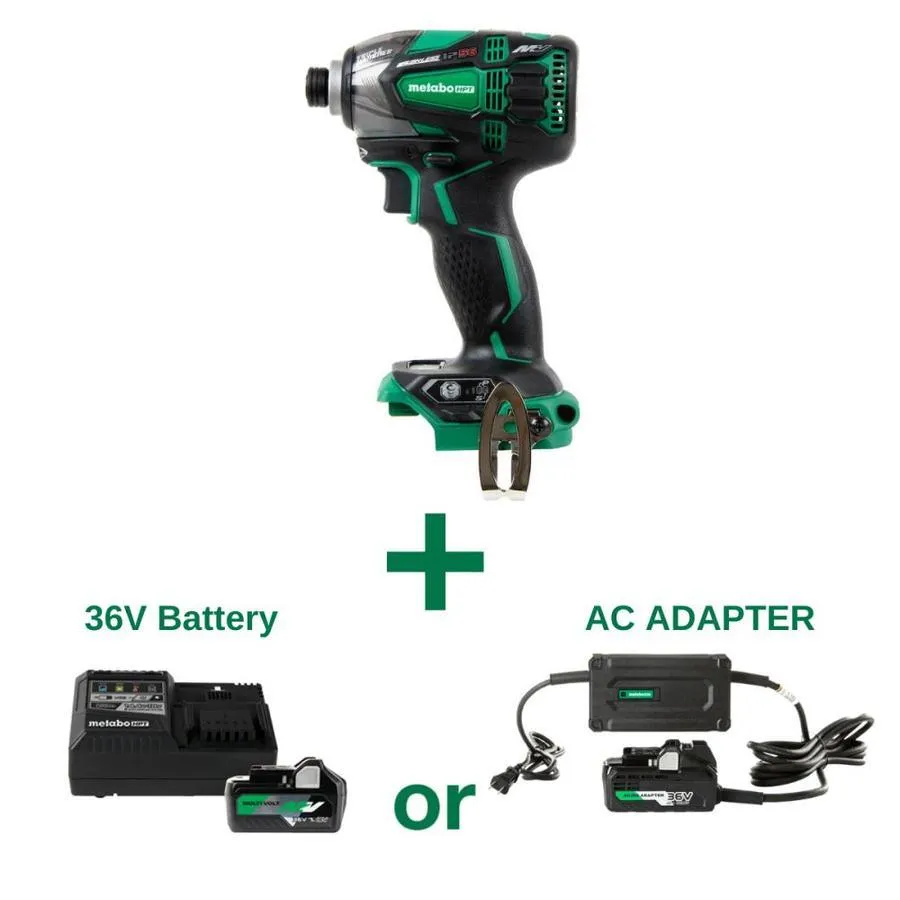 Metabo HPT (was Hitachi Power Tools) MultiVolt 36-Volt 1/4-in; 1/2-in Variable Speed Brushless Hybrid Cordless and Corded Impact Driver, photo 4 of 10