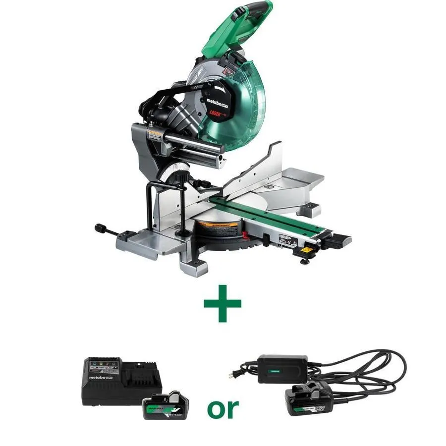 Metabo HPT (was Hitachi Power Tools) MultiVolt 10-in 15-Amp 36-Volt Dual Bevel Sliding Compound Hybrid Cordless and Corded Miter Saw, photo 4 of 18