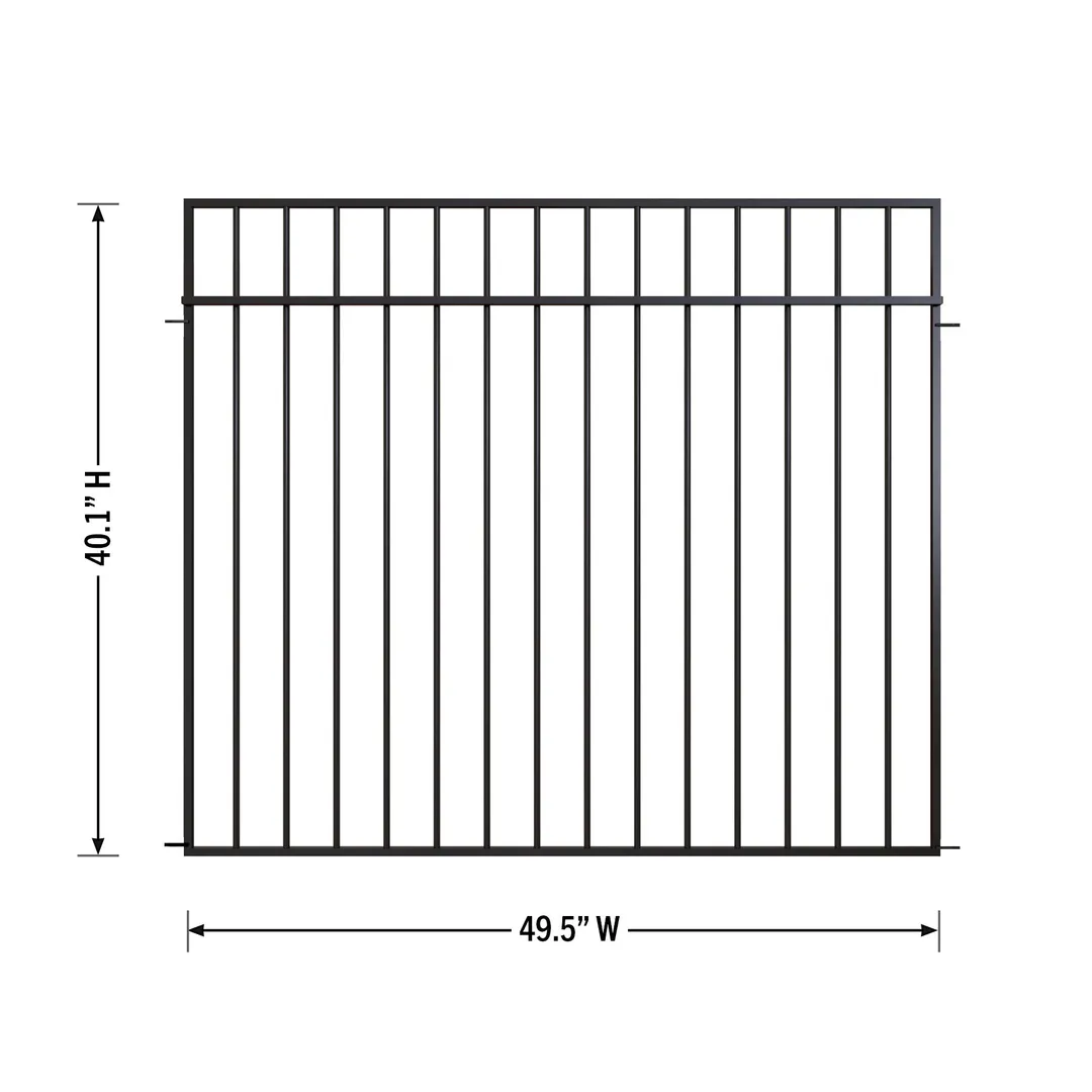 Yardlink Grand Eastmont 3 ft. H x 49.5 in. W Black Steel No-Dig Decorative Fence Panel, photo 3 of 4