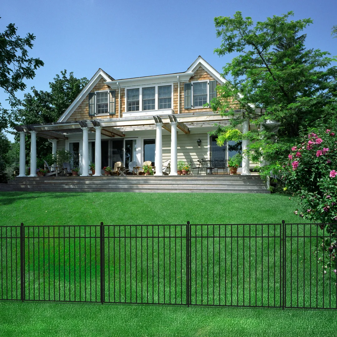 Yardlink Grand Eastmont 3 ft. H x 49.5 in. W Black Steel No-Dig Decorative Fence Panel, photo 2 of 4