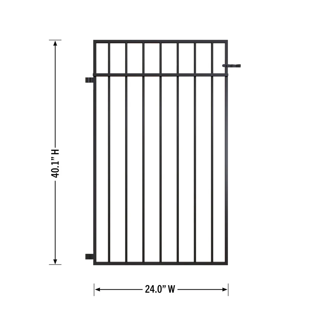 Yardlink Grand Eastmont 3 ft. H x 2 ft. W Black Steel No-Dig Decorative Fence Gate Panel, photo 3 of 4