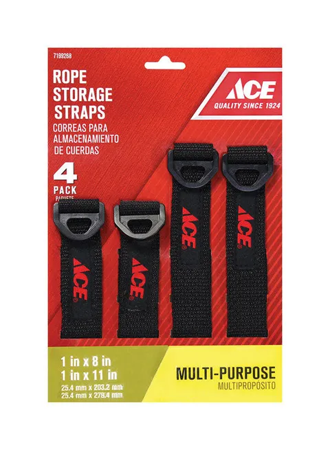 Rope Storage Straps, 4-Pack – 1 × 8 in & 1 × 11 in