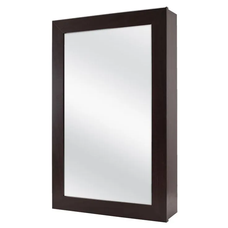 15-1/4 in. W x 26 in. H Framed Surface-Mount Bathroom Medicine Cabinet in Java, photo 4 of 4