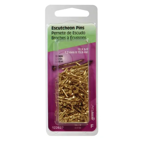 18 Ga. x 5/8 in. Brass Escutcheon Pins, 2 oz Pack