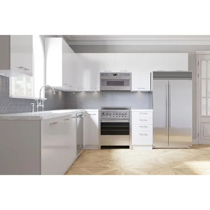Cambridge 15-in W x 36-in H x 12-in D Glossy White Engineered Wood Door Wall Stock Cabinet, photo 4 of 8