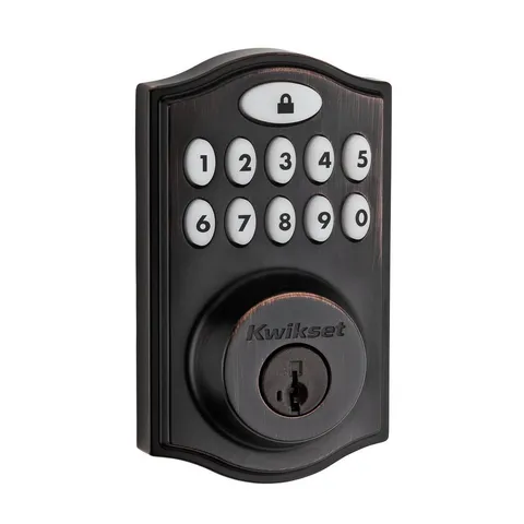 Z-Wave SmartCode 914 Venetian Bronze Single Cylinder Electronic Deadbolt Featuring SmartKey Security