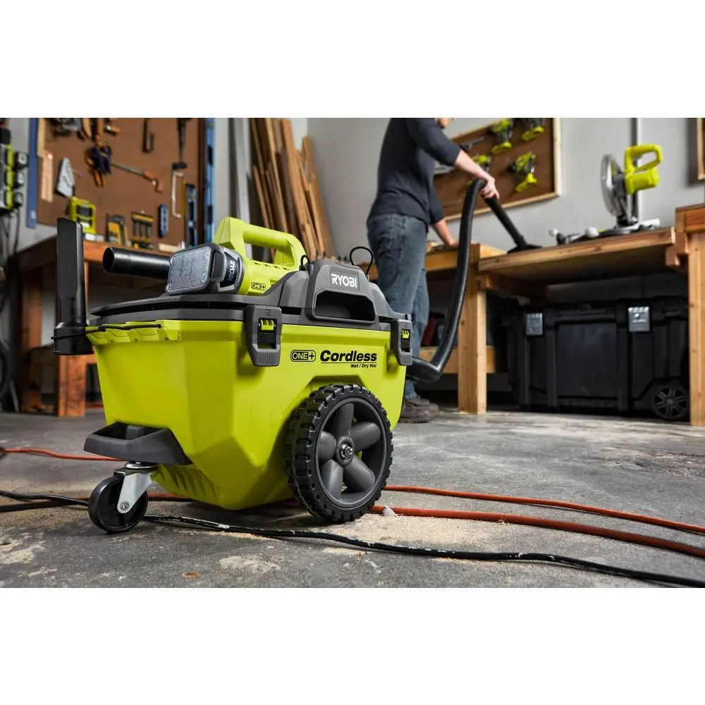 18-Volt ONE+ 6 Gal. Cordless Wet/Dry Vacuum (Tool Only) with Hose, Crevice Tool, Floor Nozzle and Extension Wand, photo 11 of 15