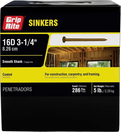 Sinker Nails 16D 3-1/4" 16D 5 lb