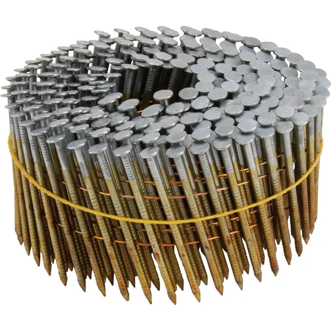 15 Degree Wire Weld Coil Framing Nails Bright Coated Ring Shank 2-3/8" 3M/Box
