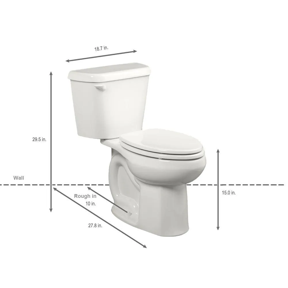 American Standard Colony 10 in. Rough-In 2-Piece 1.28 GPF Single-Flush Elongated Toilet in White (Seat Not Included), photo 2 of 17