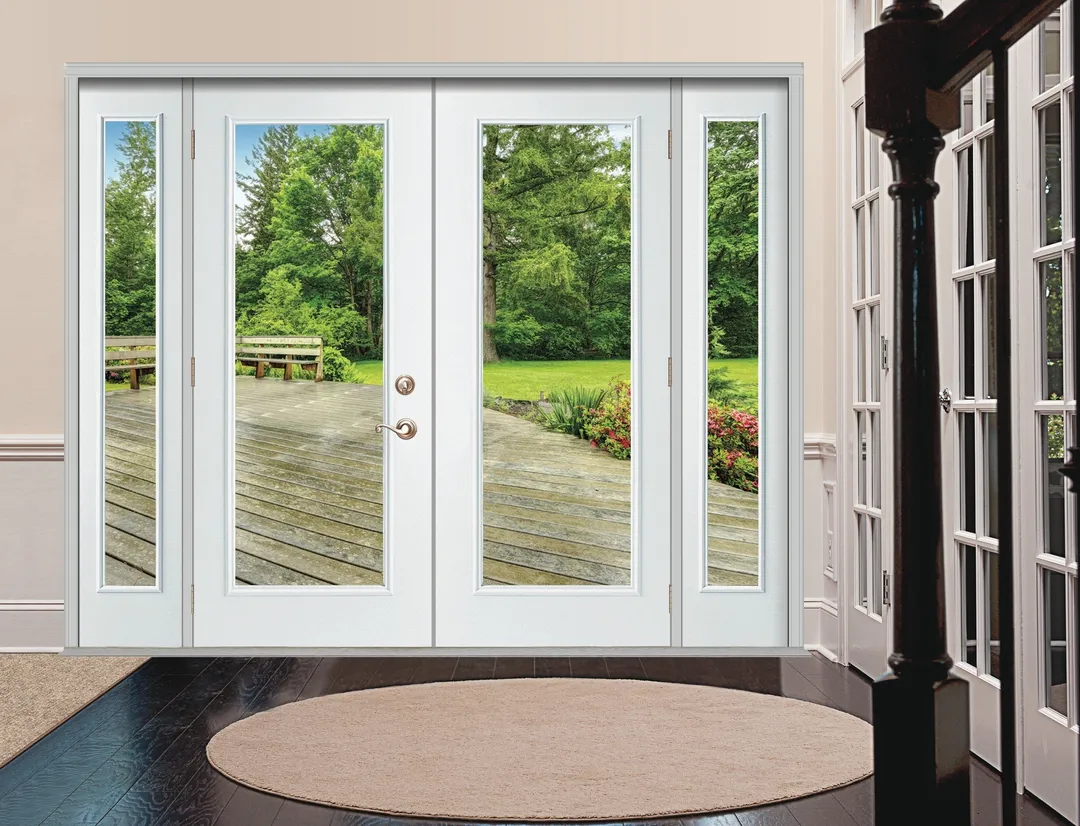 RELIABILT 96-in x 80-in Steel French Dual-pane Right-hand inswing, photo 4 of 6