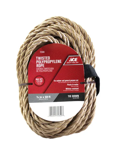 3/8 in × 50 ft Tan Twisted Polypropylene Rope
