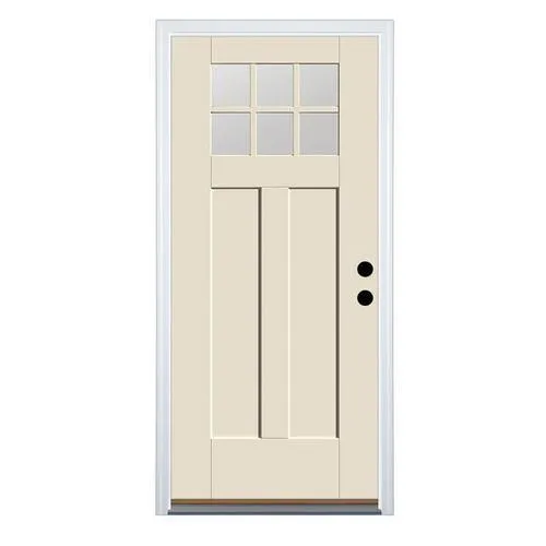 Therma-Tru Benchmark Doors 32-in x 80-in Fiberglass Craftsman Left-Hand Inswing Ready-to-Paint Unfinished Prehung Single Front Door with Brickmould, photo 3 of 11