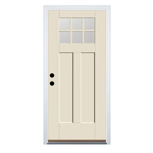 Therma-Tru Benchmark Doors 32-in x 80-in Fiberglass Craftsman Right-Hand Inswing Ready-to-Paint Unfinished Prehung Single Front Door with Brickmould, photo 3 of 11