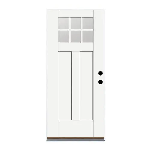 Therma-Tru Benchmark Doors 32-in x 80-in Fiberglass Craftsman Left-Hand Inswing Ready to Paint Unfinished Prehung Single Front Door, photo 4 of 12