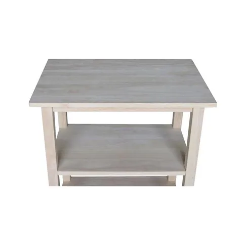 Brown Wood Base with Wood Top Kitchen Cart (26 × 17.2 × 29.9 in)