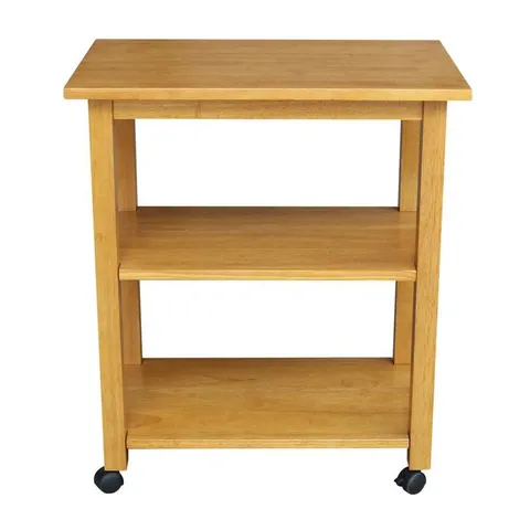 Brown Wood Base with Wood Top Microwave Cart (17 × 26 × 30 in)