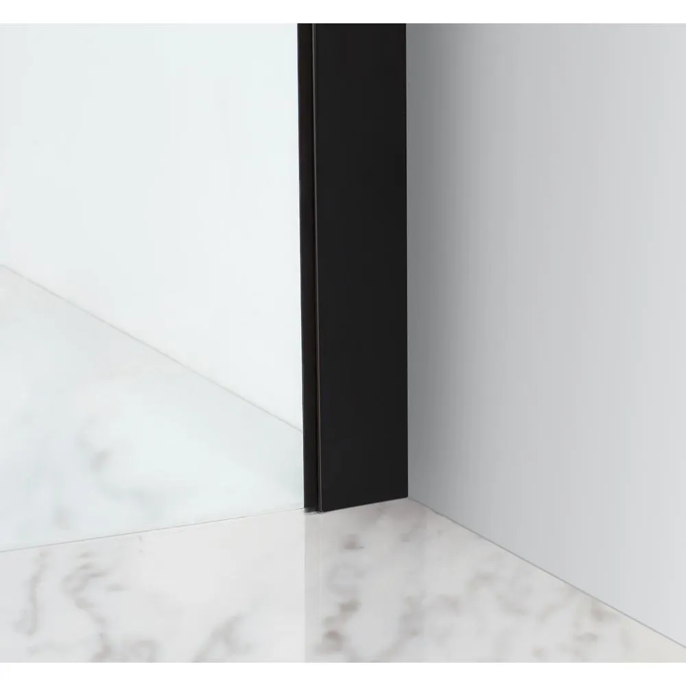 Kamaya 56 in. - 60 in. x 33.875 in. x 76 in. Frameless Sliding Shower Enclosure in Matte Black, Left Open, photo 5 of 8