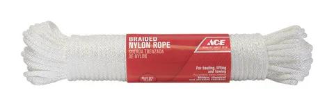 1/4 in. Diameter x 100 ft. White Solid-Braided Nylon Rope