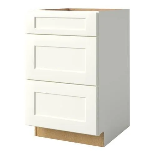 allen + roth Aveley 21-in W x 34.5-in H x 24-in D Linen Maple Drawer Base Semi-Custom Cabinet, photo 2 of 5