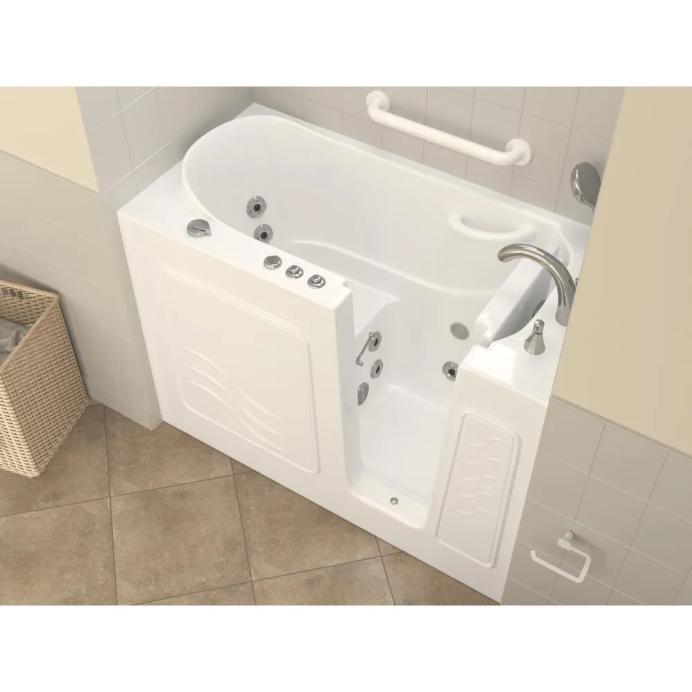 Universal Tubs HD Series 53 in. Right-Drain Quick Fill Walk-In Whirlpool Bathtub with Powered Fast Drain, White, photo 9 of 26