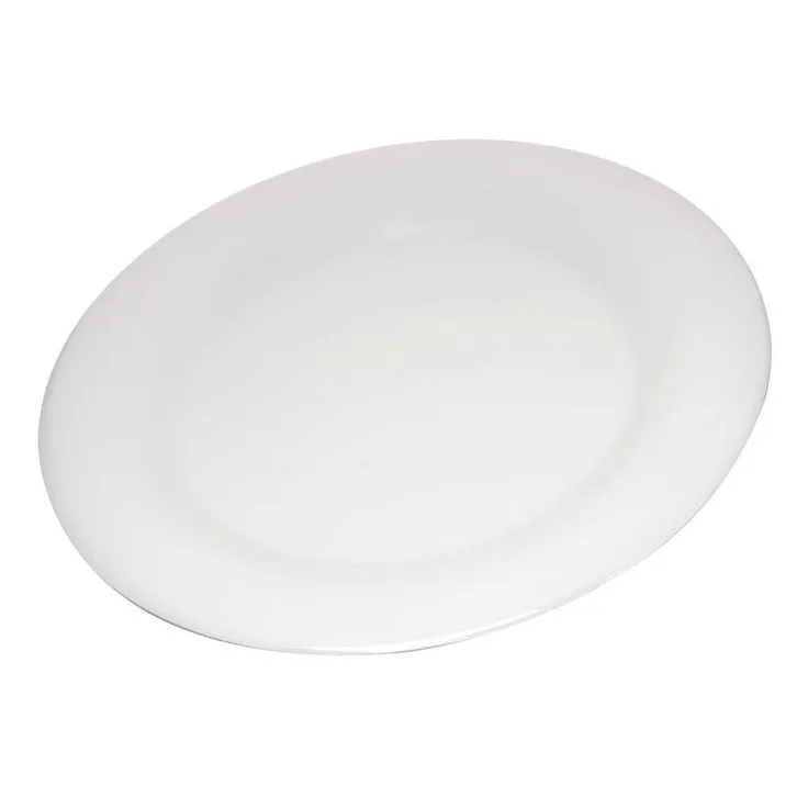 Durus 10.5 in. White Melamine Wide Rim Dinner Plate (12-Pack), photo 2 of 4