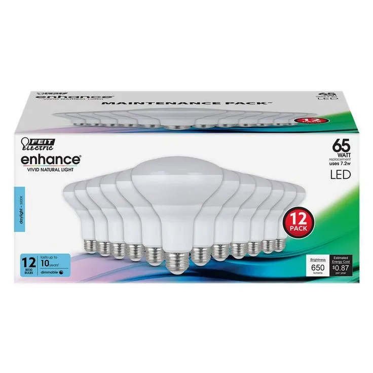 Feit Electric 65-Watt Equivalent BR30 Dimmable CEC Title 20 Compliant LED ENERGY STAR 90+ CRI Flood Light Bulb, Daylight (12-Pack), photo 6 of 8
