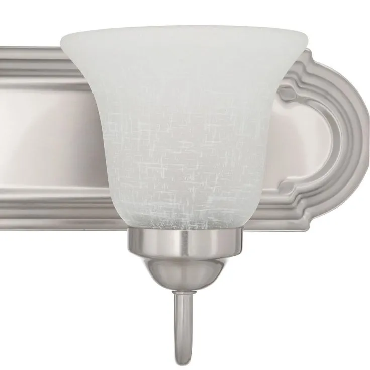 24 in. 3-Light Brushed Nickel Bathroom Vanity Light with Glass Shades, photo 6 of 8