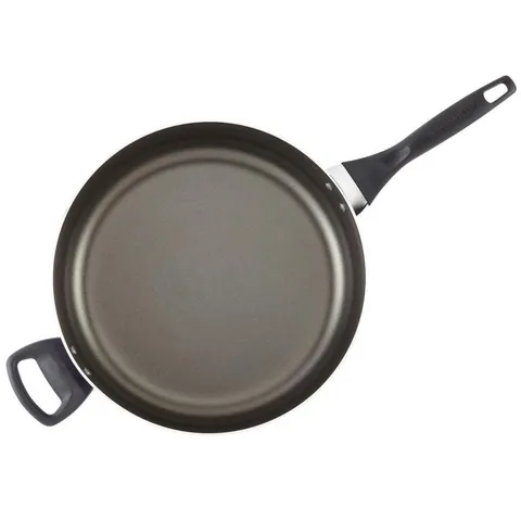 Dishwasher Safe 12 in. Aluminum Nonstick Skillet in Black with Glass Lid