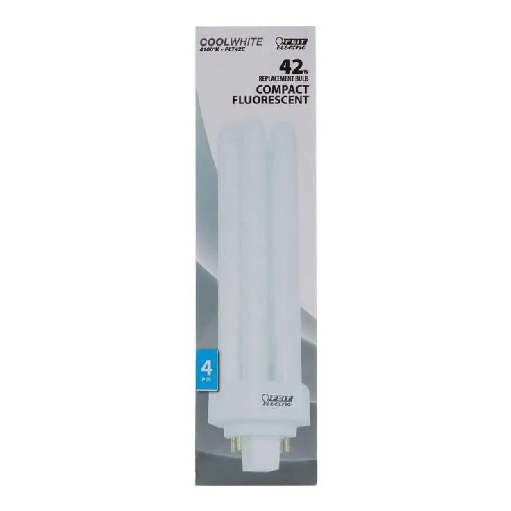 200W Equiv PL CFLNI Triple Tube 4-Pin Plug-in GX24Q-4 Base Compact Fluorescent CFL Light Bulb, Cool White 4100K(50-Pack), photo 2 of 8