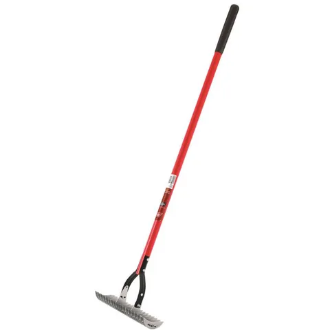 61 in. 19-Tine Steel Thatching Rake with Wood Handle
