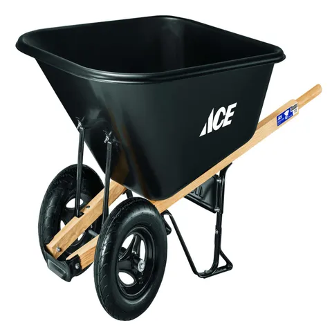 Poly Wheelbarrow, Dual-Wheel, 10 cu ft