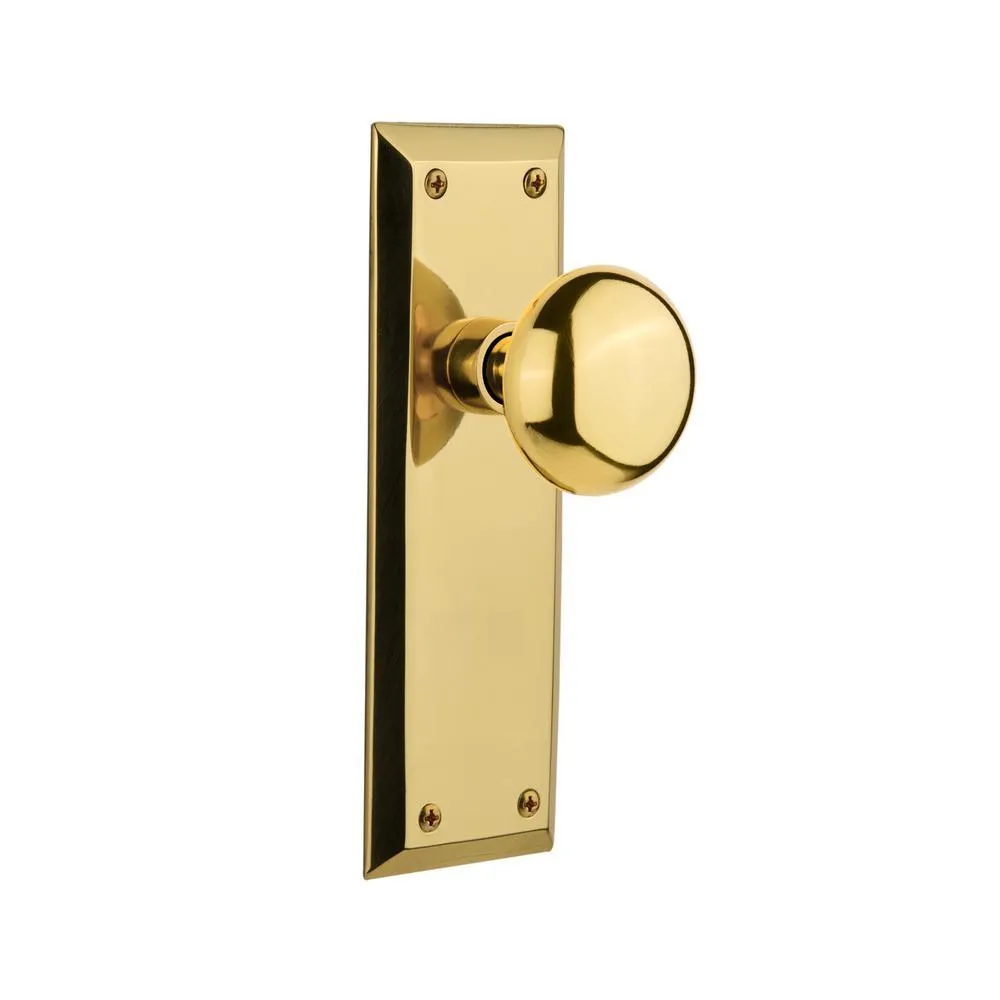 New York Plate 2-3/8 in. Backset Oil-Rubbed Bronze Passage Hall/Closet New York Door Knob, photo 13 of 14