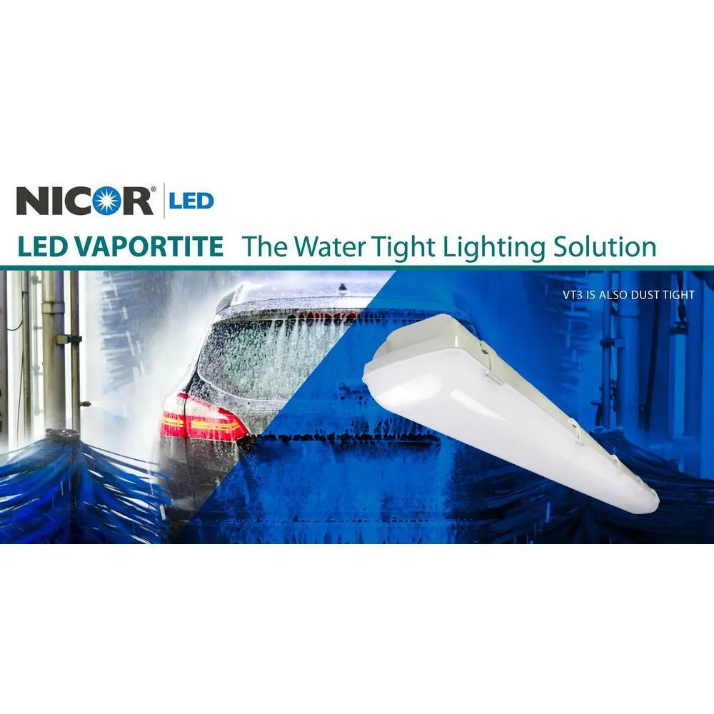 VT3 4 ft. 250-Watt Equivalent Integrated LED White Strip Light Fixture, 4000K, photo 8 of 9