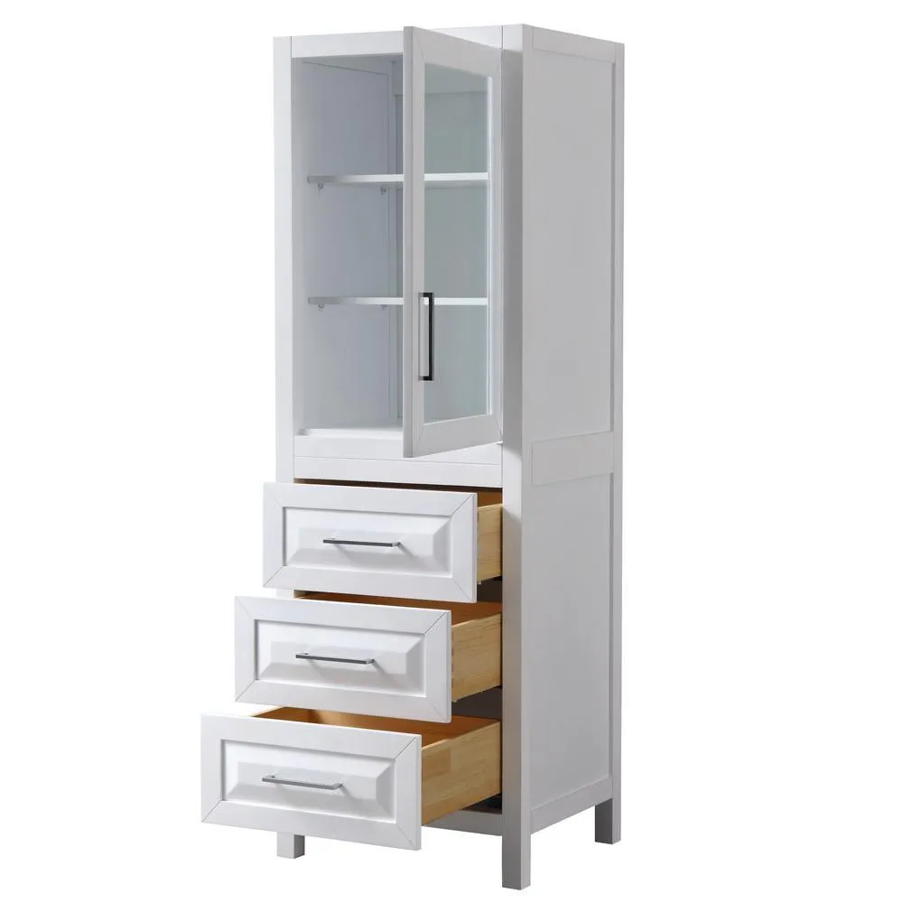 Daria 24 in. W x 71-1/4 in. H x 20 in. D Bathroom Linen Storage Tower Cabinet in White, photo 2 of 6