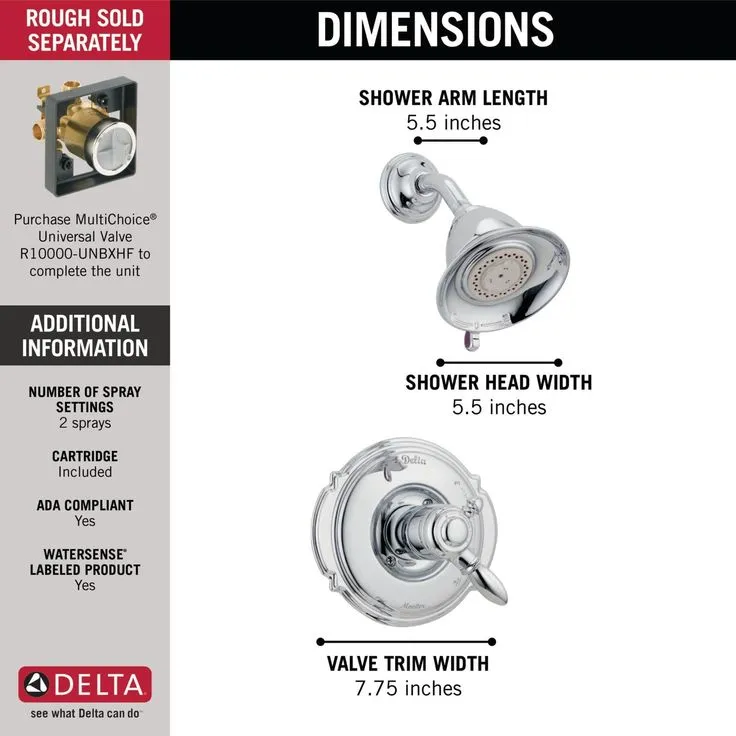 Delta Victorian Chrome 1-Handle Shower Faucet, photo 3 of 7