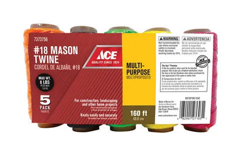 #18 Mason Twine, Assorted Colors – 160 ft (5-Pack)