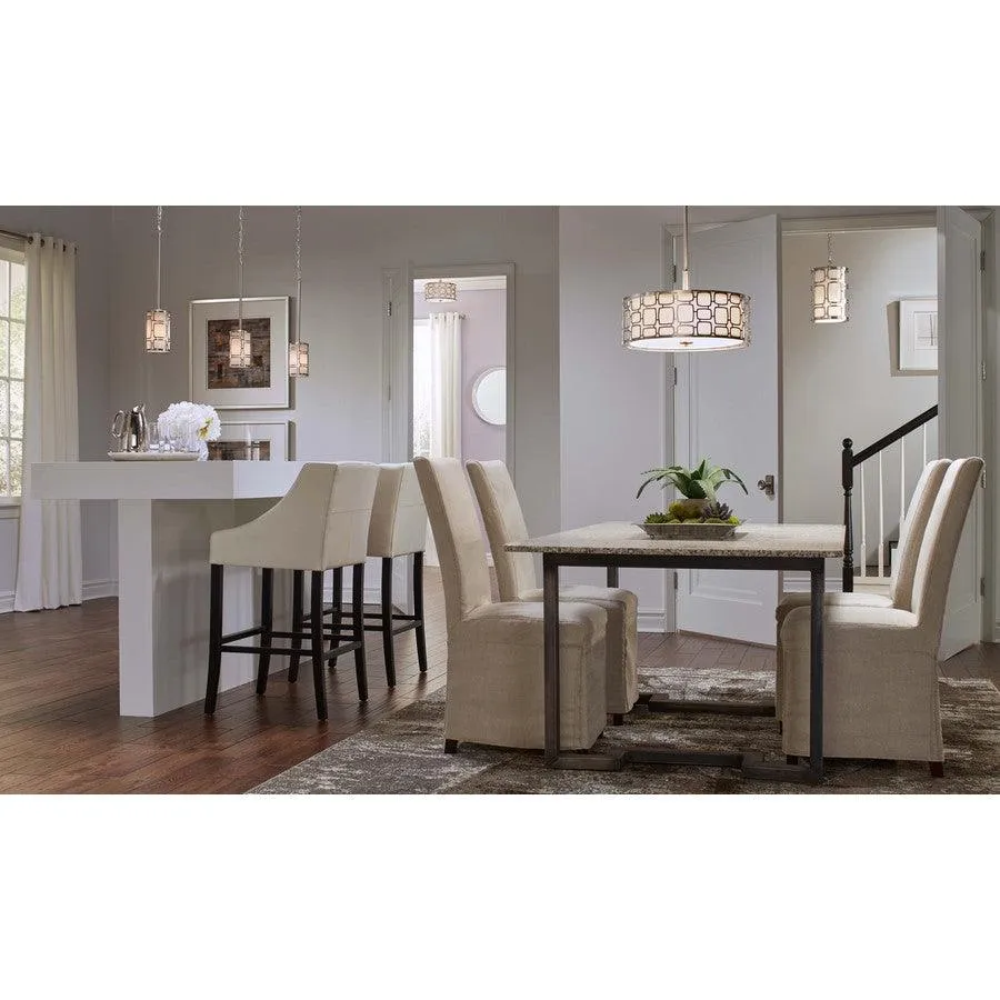 Kichler Sabine 13-in Brushed Nickel Modern/Contemporary 2-Light Incandescent Semi-Flush Mount Light, photo 2 of 9