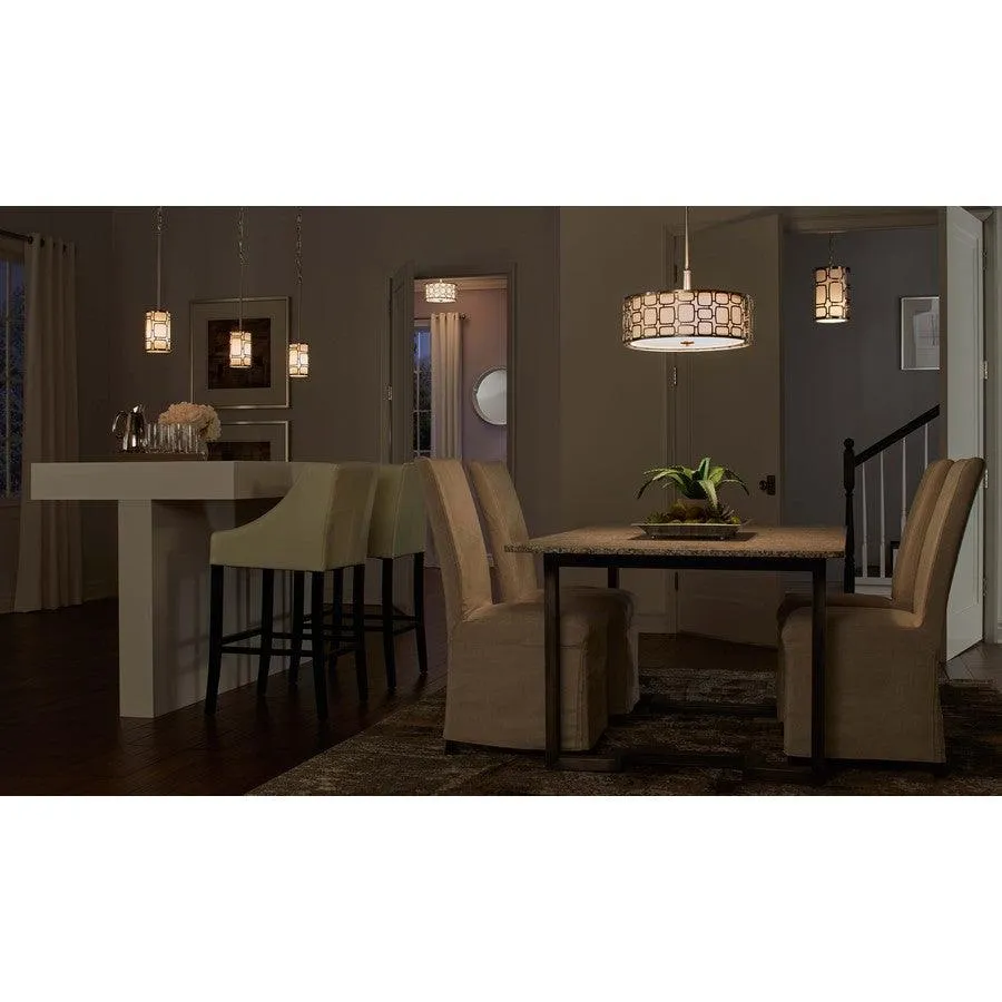 Kichler Sabine 13-in Brushed Nickel Modern/Contemporary 2-Light Incandescent Semi-Flush Mount Light, photo 3 of 9