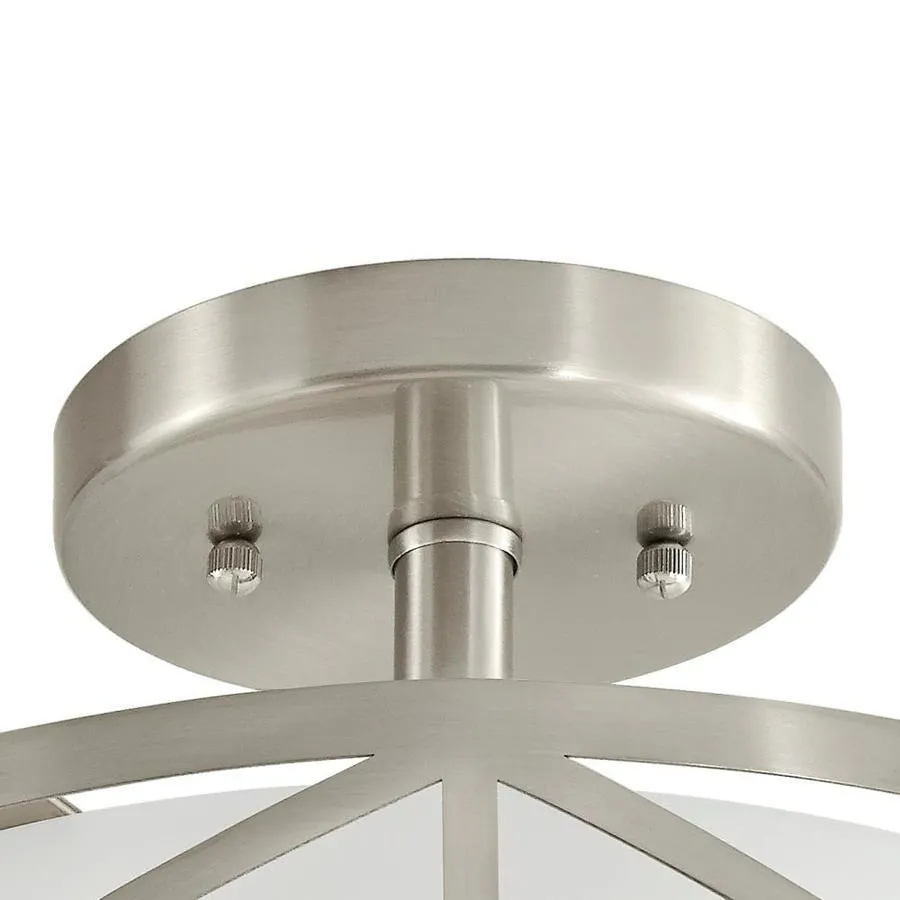Kichler Edenbrook 11.38-in Brushed Nickel Modern/Contemporary Incandescent Semi-Flush Mount Light, photo 4 of 13