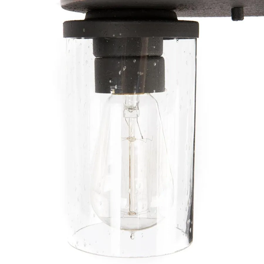 Kichler Barrington 11.5-in Distressed Black and Wood Tone Rustic Incandescent Flush Mount Light, photo 5 of 10