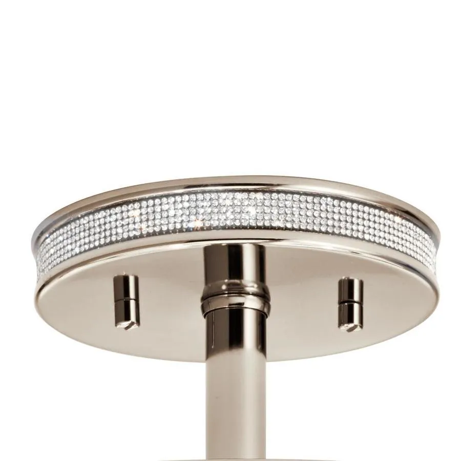 Kichler Angelica 13-in Polished Nickel Modern/Contemporary 3-Light Semi-Flush Mount Ceiling Light, photo 2 of 7