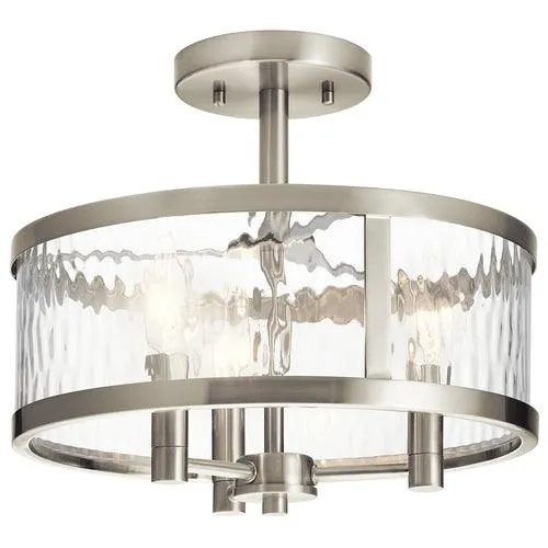 Kichler Marita 13-in Brushed Nickel Coastal Incandescent Semi-Flush Mount Light, photo 6 of 14