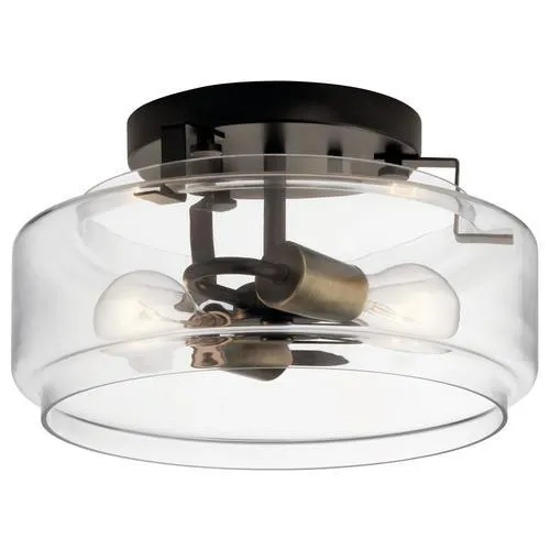 Kichler Alamosa 12-in Olde Bronze Farmhouse Incandescent Flush Mount Light, photo 5 of 11
