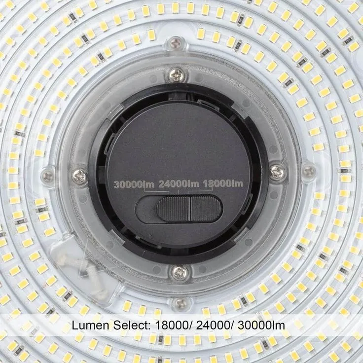 Commercial Electric 14 in. Black Integrated LED Dimmable High Bay Light at 30000 Lumens, 5000K Daylight (2-Pack), photo 4 of 8