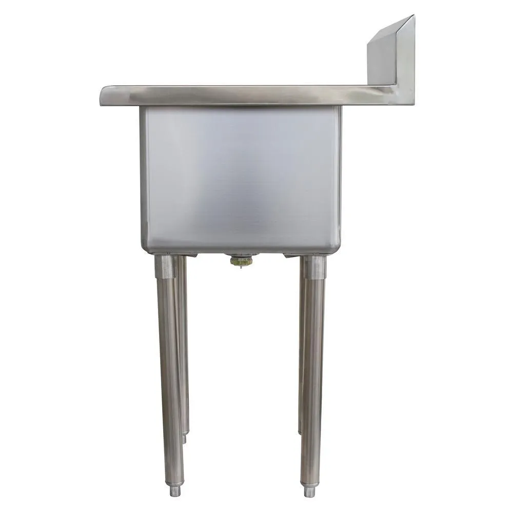 AmeriHome 21.5 in. x 24 in. Stainless Steel Utility Wall Mount Sink with Single Hole for Faucet, photo 8 of 10