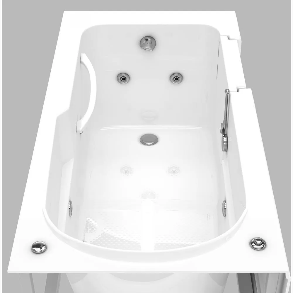 Universal Tubs Nova Heated Step-In 5 ft. Walk-In Whirlpool Bathtub in White with Chrome Trim, photo 7 of 15