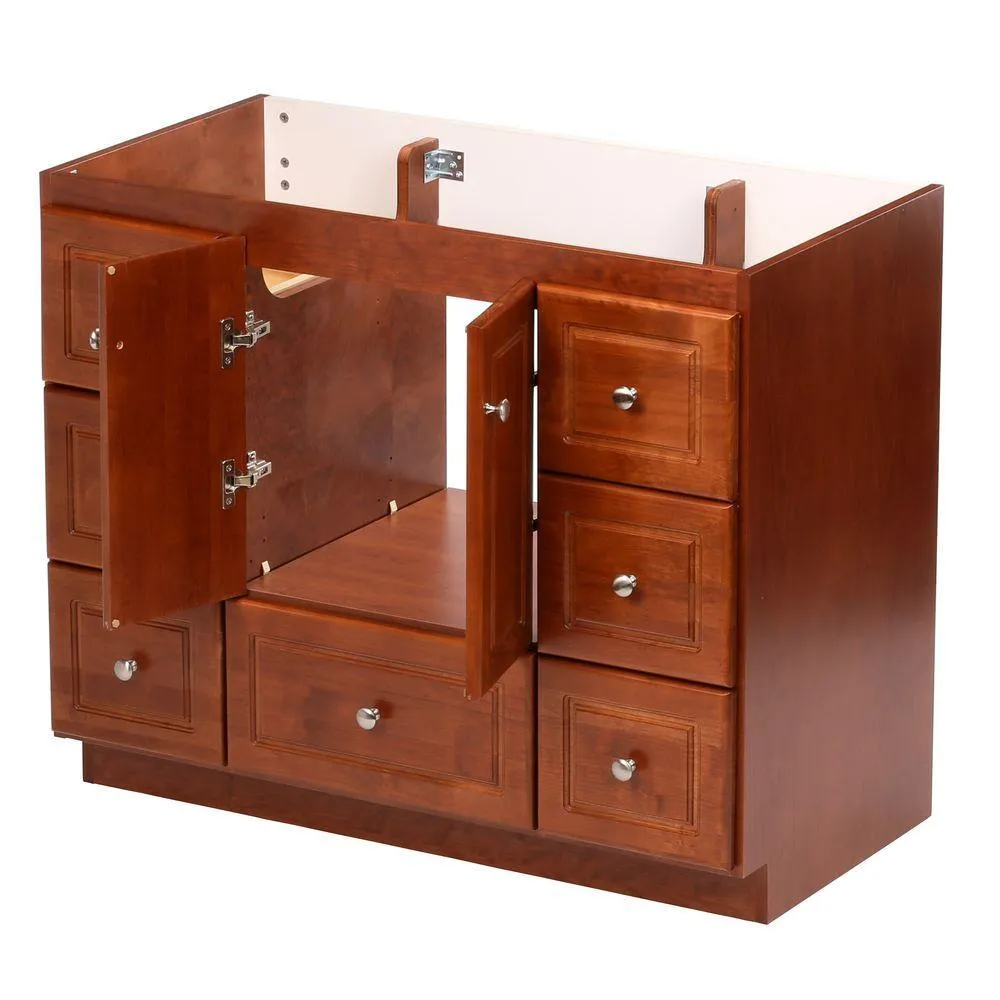 Ultraline 42 in. W x 21 in. D x 34.5 in. H Vanity Cabinet Only in Medium Alder, photo 10 of 45