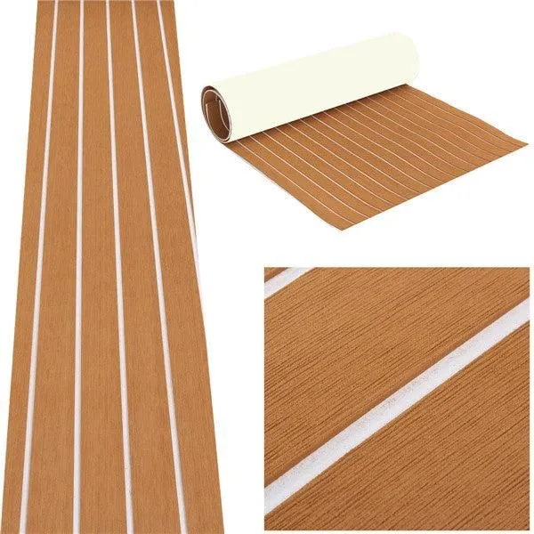 12 Colors 94''x35'' / 91''x35'' Marine Yacht Boat & RV Flooring Sheet Teak EVA Foam Synthetic Self-Adhesive Non-slip Mat 6mm Thicknes, photo 8 of 14
