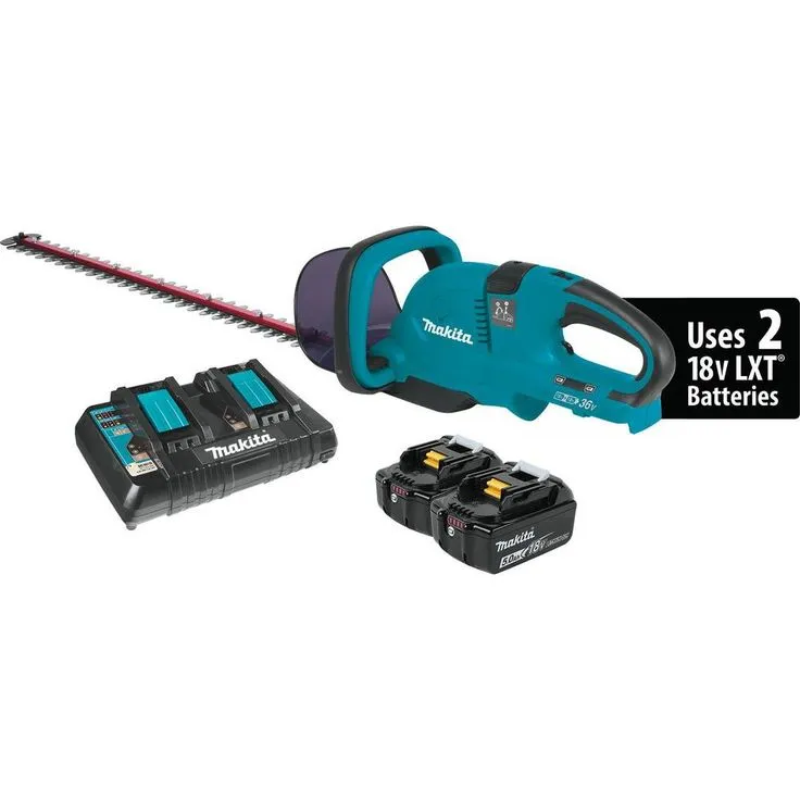 Makita 18-Volt X2 (36-Volt) LXT Lithium-Ion Cordless Hedge Trimmer Kit with Two 5.0 Ah Batteries and Charger, photo 8 of 9
